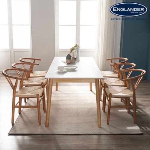 잉글랜더 모데라토 원목 통세라믹 식탁 1800 (의자6개)