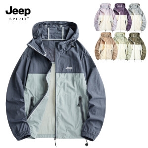 JEEP SPIRIT 남녀공용 바람막이 자켓 아노락 후드자켓 UV차단99% 쿨링바람막이 HRJK-T93_이미지