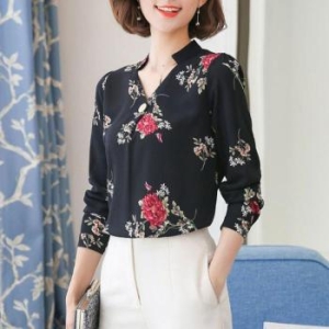 간트 여성 봄 렌디절기 꽃무늬 플라워 차이나넥 블라우스 S31559599_이미지