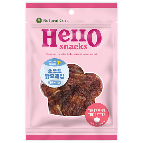 네츄럴코어 헬로스낵 7세이상 소프트 닭모래집 30g이미지입니다. 누르면 해당 게시물로 새창이동합니다.