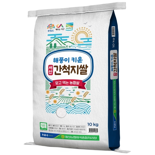 대산농협 해풍이 키운 서산 간척지쌀 상등급 (10kg,1개)