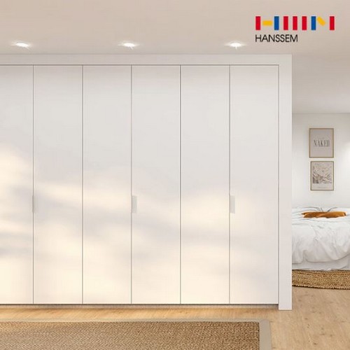 한샘 에디트 화이트 여닫이 붙박이장 심플형 (270cm)_이미지