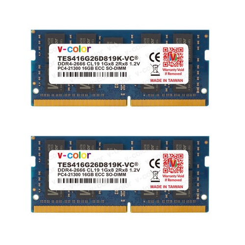 V-Color DDR4-2666 CL19 ECC 패키지 (32GB(16Gx2))