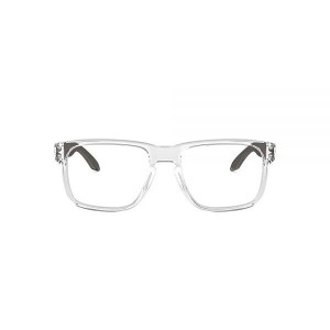 오클리 남성용 OX8156 홀브룩 RX 스퀘어 도수 안경 프레임 광택 투명/데모 렌즈 56mm