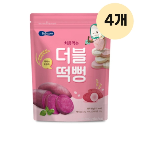 베베쿡 처음먹는 더블떡뻥 백미와 고구마 30g (4개)_이미지