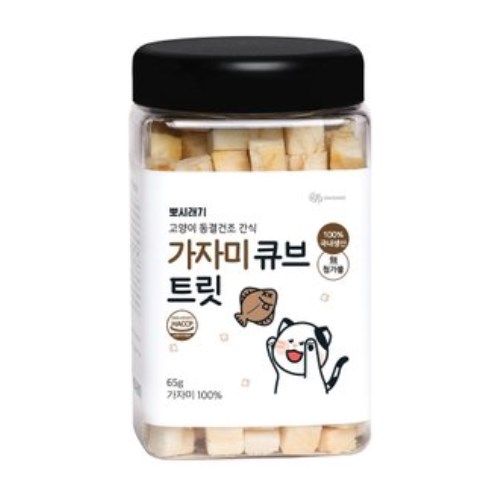 뽀시래기 고양이 동결건조 간식 가자미 큐브 트릿 65g (2개)_이미지