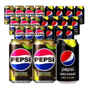 롯데칠성음료 펩시콜라 제로 라임 355ml + 제로카페인 355ml (24개)_이미지