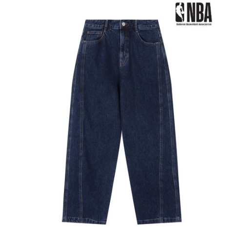 NBA 남녀공용 절개 디테일 기모 데님 팬츠 N254DP395P_이미지