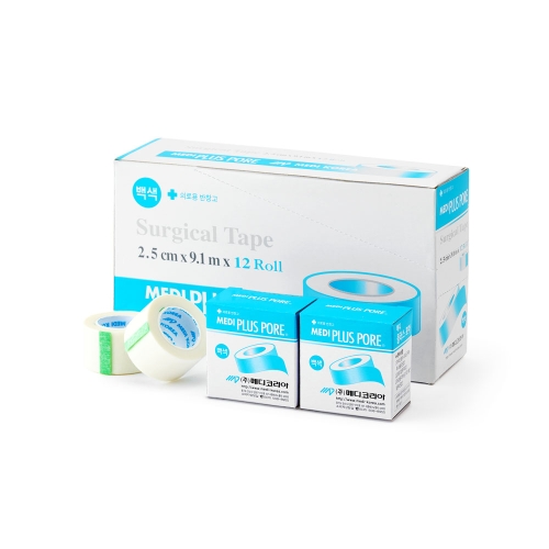 메디코리아 메디플러스포아 흰색 반창고 2.5cm 9.1m 12개