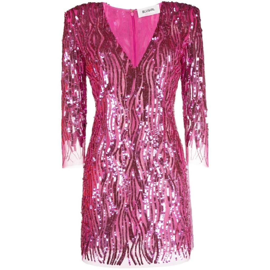 블루걸 V넥 시퀸 미니 드레스 RA3208J6558 T_이미지