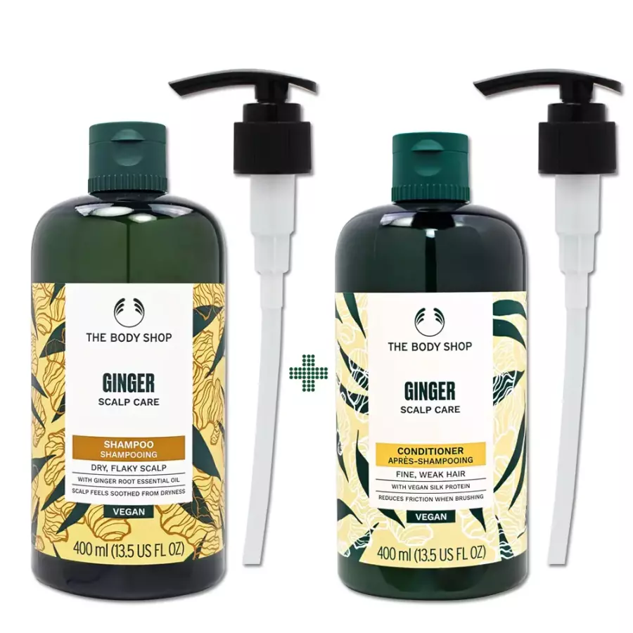  더바디샵 진저 스캘프 케어 샴푸 400ml+컨디셔너 400ml 2종세트