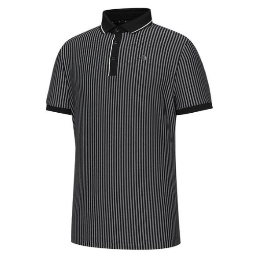 레노마골프 세로 스트라이프 카라 반팔 티셔츠 RMTPM2107 (199, 블랙)_이미지