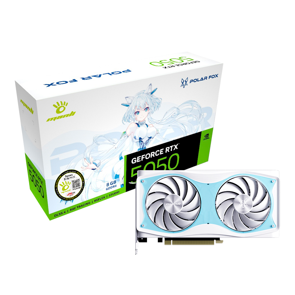 MANLI 지포스 RTX 5050 Polar Fox OC D6 8GB 대원씨티에스_이미지
