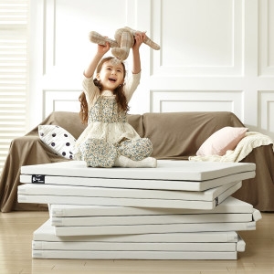 파스텔드림 놀이방 폴더매트 2단 아이보리 + 다크그레이 100 x 200 x 4 cm_이미지