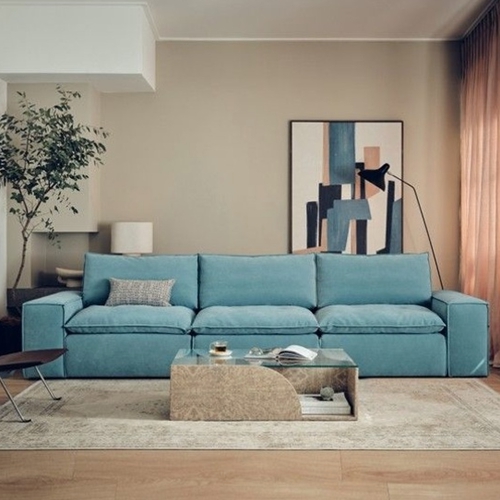 에싸 커넬 리브 패브릭 소파 4인용 (스툴별도)_이미지