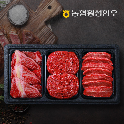 동횡성농협 농협횡성한우 어사품 1등급 구이모듬정육세트 2호 1.2kg (1개)