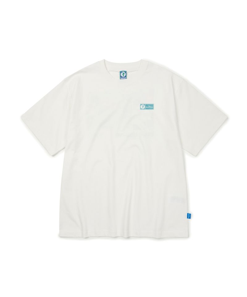 아카이브 DISCUS ATHLETIC 블루 패널 그래픽 티셔츠 화이트 DC26SC106WH 142110 2XL