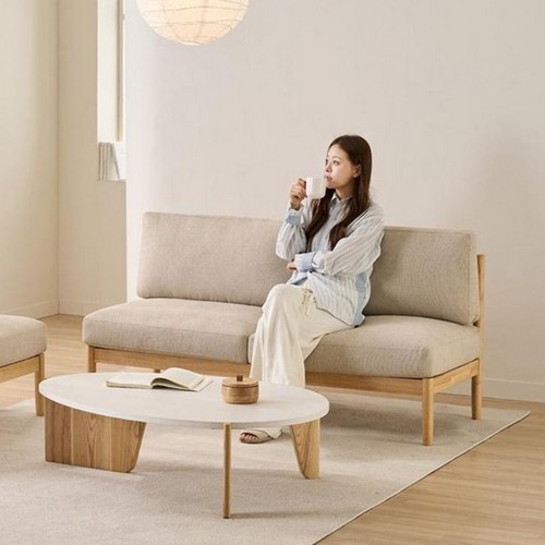 모어톤 원목 벤치 소파 2인용