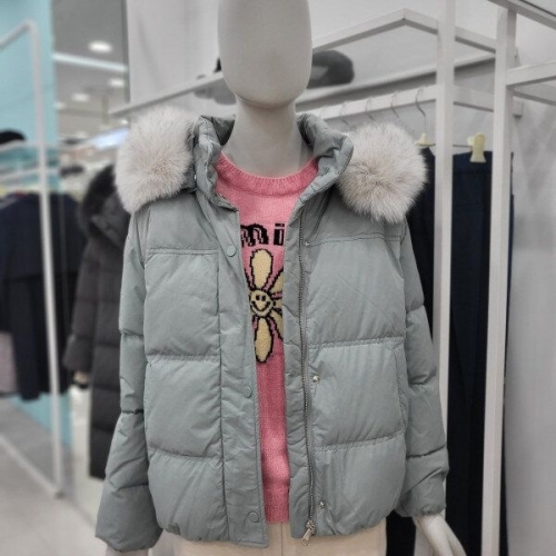 꼼빠니아 폭스퍼 후드 덕다운 숏패딩 CAEW1-WIH210-2400_이미지