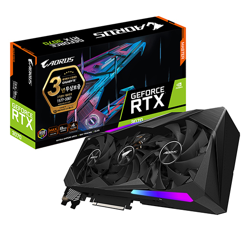 GIGABYTE AORUS 지포스 RTX 3070 MASTER V2 D6 8GB 제이씨현