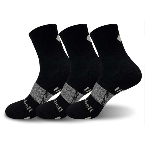 몽벨 남성 넘버원 쿠션 중목 등산양말 3족 MB-S07 (블랙)_이미지