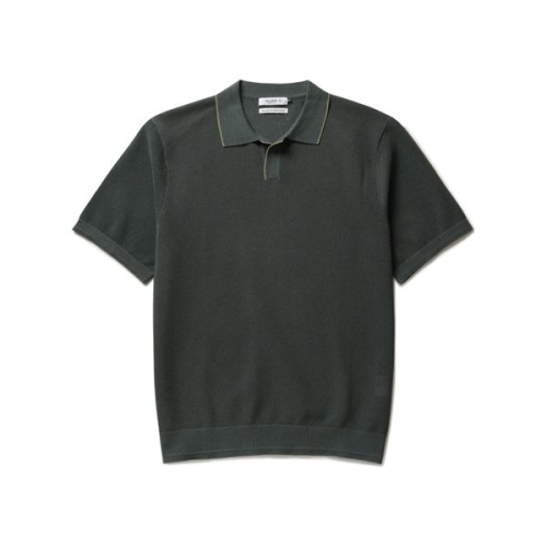 남성 오픈카라 쿨 코튼 반팔 니트_ZOF3ET1302DGN