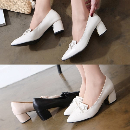 애슬릿 스틸레토 매듭 리본 청키 펌프스 힐  2949146