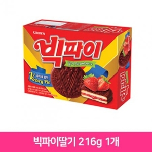 크라운제과 크라운 빅파이딸기 216g 1개 아이 사무실 간식 과자 5713159