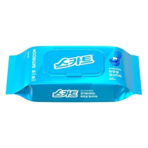 스카트 변기에 버리는 화장실 청소티슈 캡형 40매 (2팩)_이미지