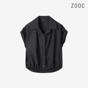 ZOOC 드로우 스트링 하프 슬리브 셔츠 BK_V252PSC934