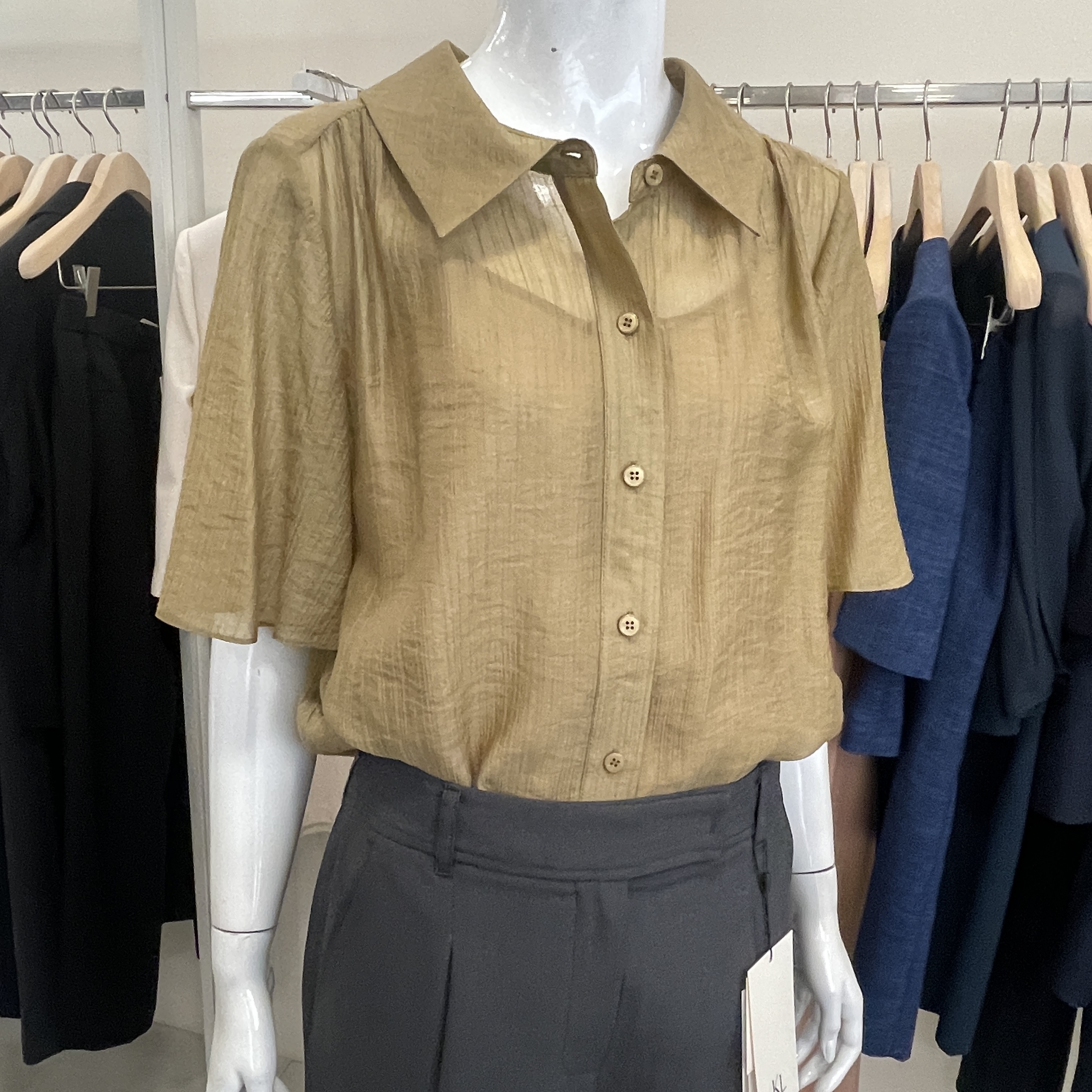 케이엘 KL 데니스 카라 여름 블라우스 2컬러 bl25pf02OO