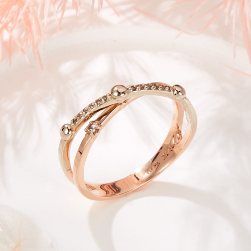 14K 사선 크로스 큐빅볼 반지 SRS42081