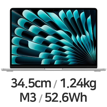 APPLE 맥북에어13 M3 8코어 CPU, 8코어 GPU 실버