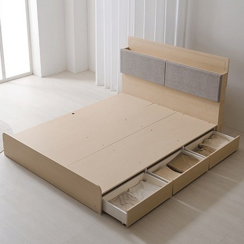 상일리베가구 위드유 LED 수납 침대 K (유로탑40T독립)_이미지