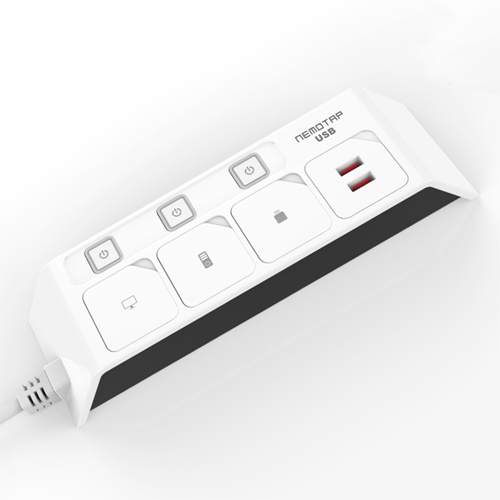 에스와이폴리텍 네모탭 3구 USB A타입 고속충전 멀티탭 (1.5m)_이미지