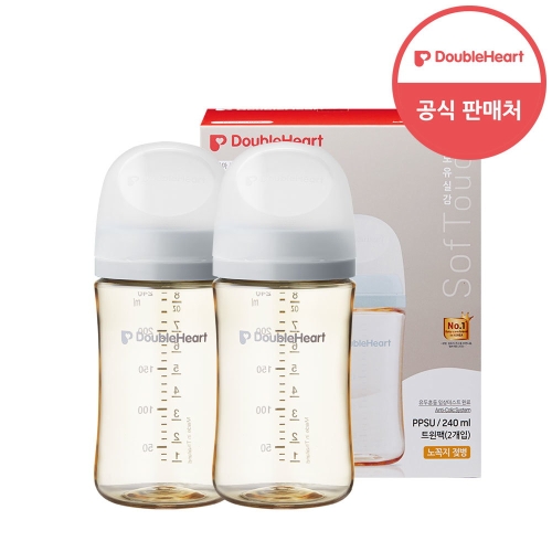 더블하트 3세대 240ml 모먼트 트윈팩 젖병2개/노꼭지_이미지