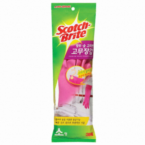3M 스카치브라이트 황토숯 고리형 고무장갑 (소) (10켤레)_이미지