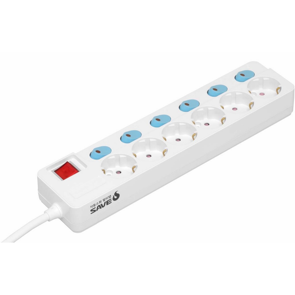 위너스 세이브에스 6구 메인 개별스위치 자동소화 멀티탭