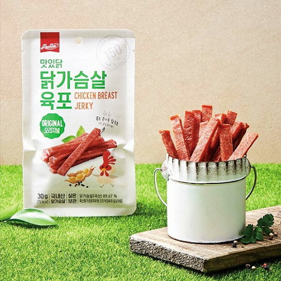 푸드나무 맛있닭 닭가슴살 육포 오리지널 30g (3개)_이미지