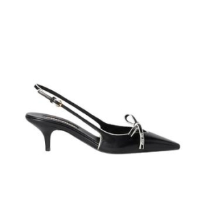 미우미우 나파 레더 슬링백 펌프스 블랙 화이트 5I474E-038-F0967_이미지