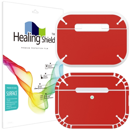 폰트리 힐링쉴드 에어팟 프로3 외부보호필름 (레드, 2세트)_이미지