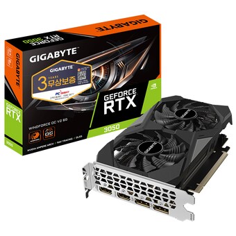 GIGABYTE 지포스 RTX <b>3050</b> WINDFORCE OC V2 D6 6GB 피씨디렉트