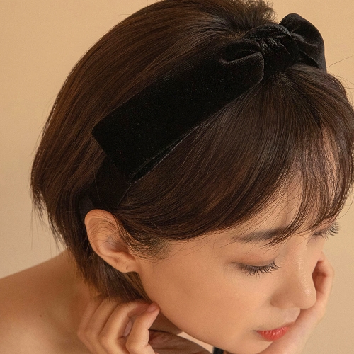 ���座�� ���̸� ���� PRH038 BLACK VELVET HAIRBAND