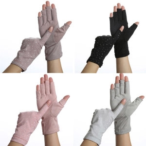 여성 봄 여름 반장갑 장갑 등산 운전 미끄럼방지 터치