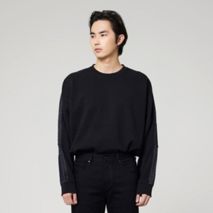 버커루 남성 우븐배색 맨투맨 루즈핏 B214TS320P 48602_0547397858