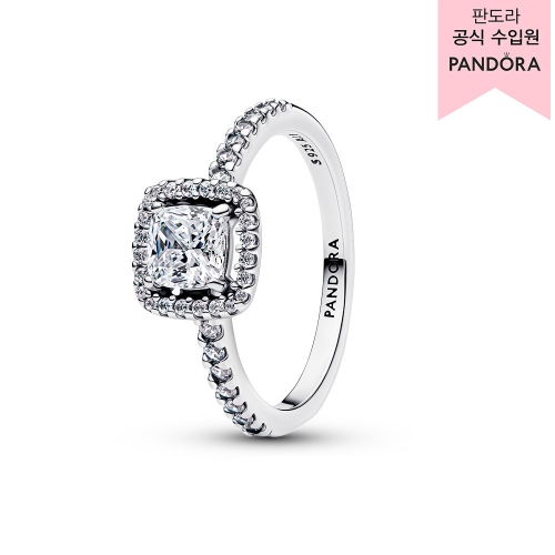 판도라 스파클링 스퀘어 헤일로 링 193555C02