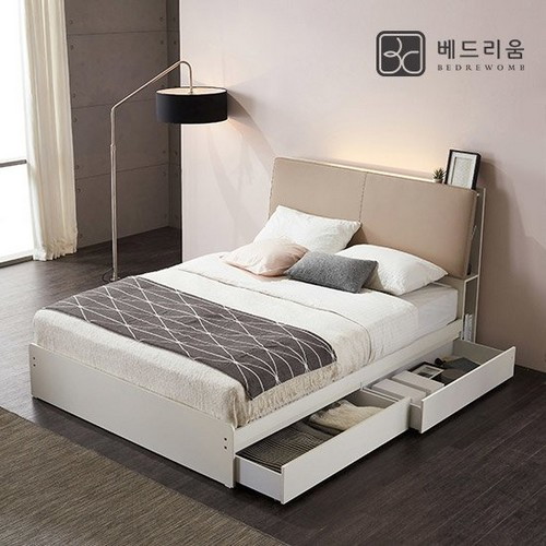 베드리움 듀엣 센서 수납 LED침대 Q (본넬스프링)_이미지