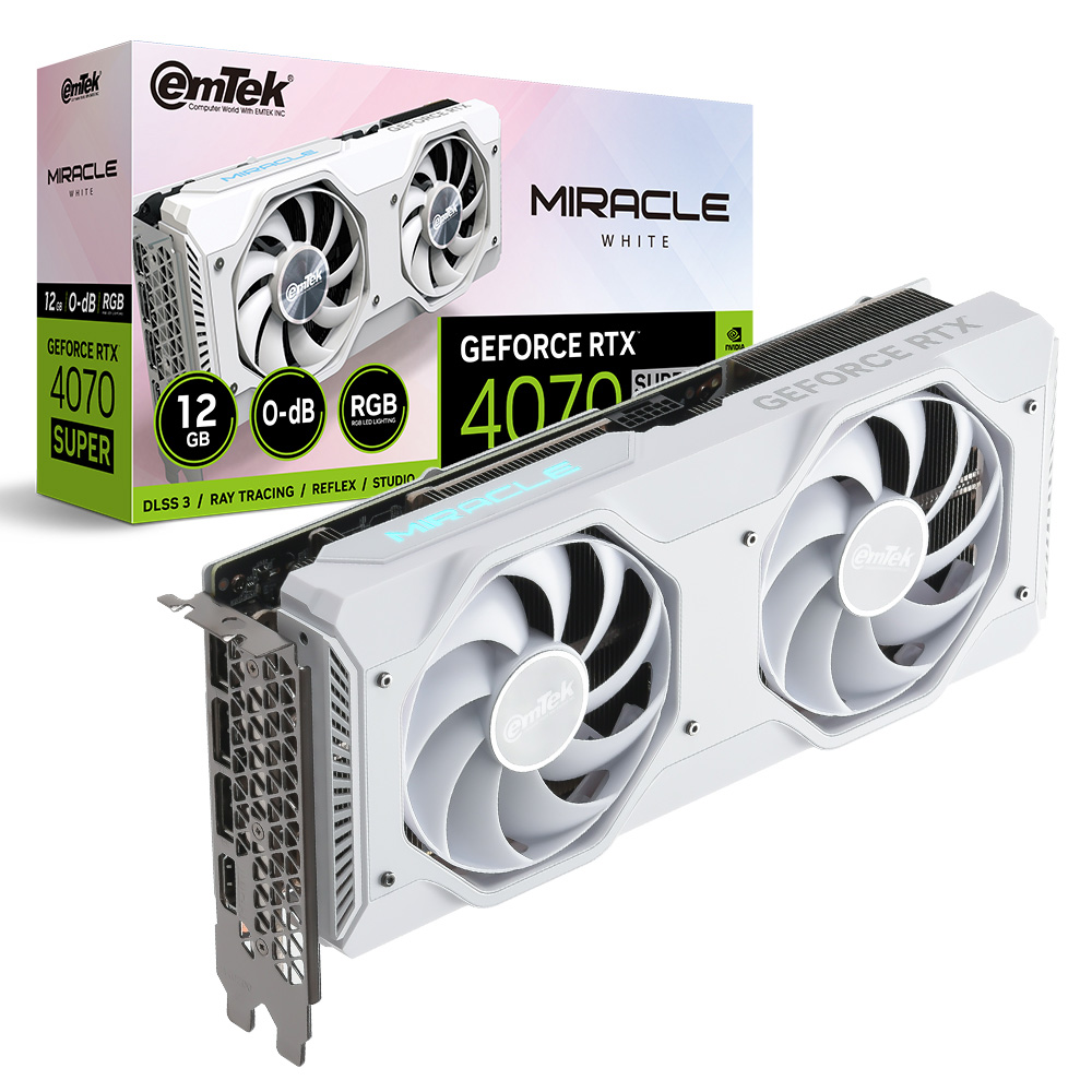 이엠텍 지포스 RTX 4070 SUPER MIRACLE WHITE D6X 12GB_이미지