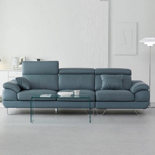 장인가구 베스테 천연가죽 소파 4인용 (스툴별도)_이미지