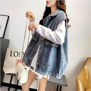 셀러허브 패션 JHL2Q110_51IB 데님조끼 워싱 루즈핏 데일리룩 베스트